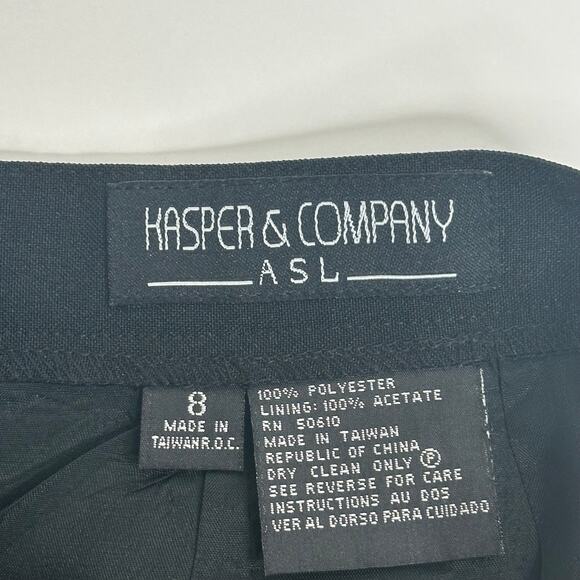 Vintage Kasper & Company ASL Black Pencil Skirt Lined Career Work Womens Size 8‎ - Picture 7 of 10